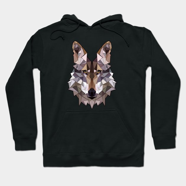 Polygon Wolf Geometry Hoodie by Foxxy Merch